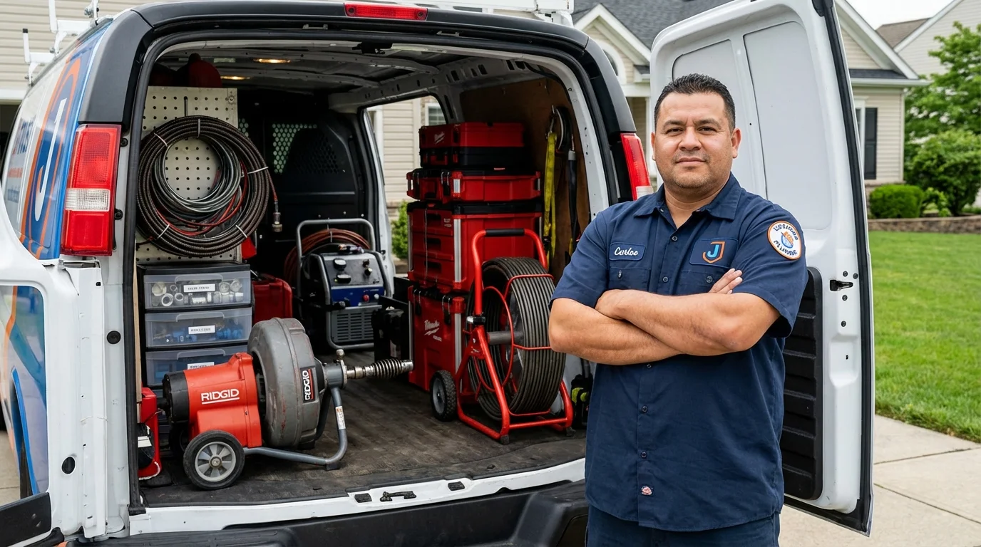 Professional drain cleaning equipment and Johns Plumbing LLC plumber in Keyser