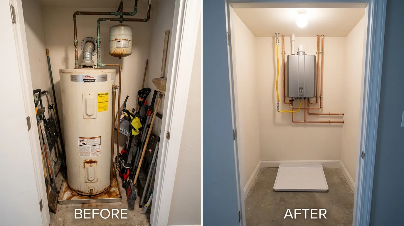 Tank water heater versus wall-mounted tankless unit comparison for Keyser, WV homeowners